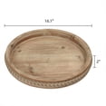 thumbnail image 4 of SOFE 16" Natural Hand Crafted Beaded Wooden Tray, Farmhouse Large Round Tray, Serving Tray Decorative and Rustic Candle Holder Tray, Coffee Table Tray Centerpieces for Dining Living Room Kitchen, 4 of 9