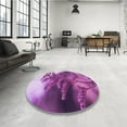 thumbnail image 4 of Ahgly Company Machine Washable Indoor Square Transitional Dark Magenta Purple Area Rugs, 8' Square, 4 of 7