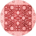 thumbnail image 1 of Ahgly Company Machine Washable Indoor Round Oriental Red Traditional Area Rugs, 7' Round, 1 of 4