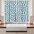 thumbnail image 2 of Ambesonne Boho Kitchen Curtains, Digital Feather Pattern Art, 55"x30", Sea Blue White and Pink, 2 of 3