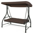 thumbnail image 6 of Topbuy 3 Person Porch Swing Hammock Bench Chair Outdoor with Canopy Brown, 6 of 6