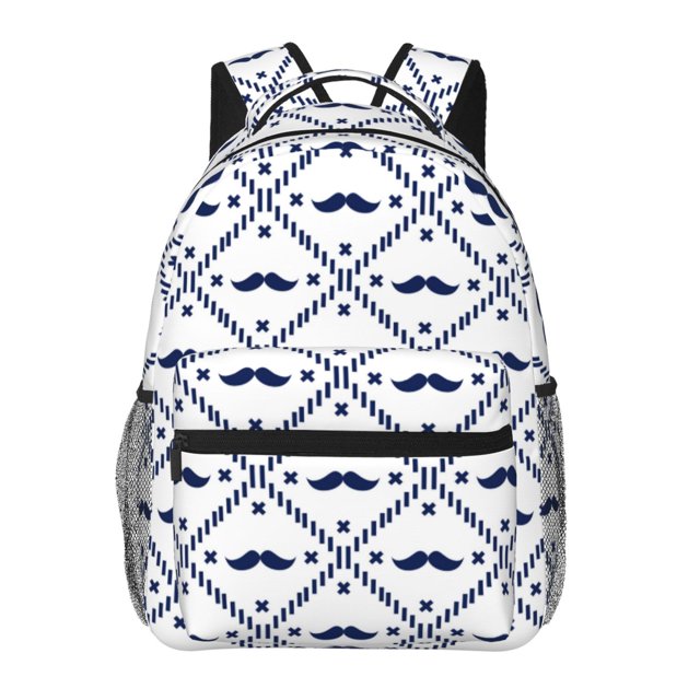 Balery Hipster Mustache Mochila Escolar Impresa, Mochila Ligera para Viajes Casual, Mochila Duradera y Cómoda Multifuncional, Mochila para Laptop-One Size