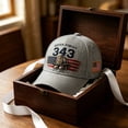 thumbnail image 4 of Never Forget 343 9/11 Commemorative Baseball Cap,9/11 Hat,Adjustable Patriotic 343 Fallen Firefighters Remembrance Baseball Hat For Men Women, 4 of 6