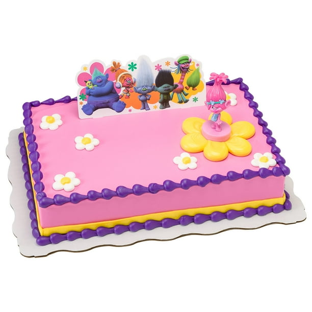 Trolls Poppy Show Me a Smile Kit Sheet Cake