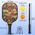 thumbnail image 4 of Pickleball Paddles Set Of 2, Fiberglass Surface, Vintage Floral Print, 4 Balls & Bag, 4 of 5