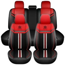 Maidao Car Seat Covers Full Set Leather for Lexus for IS/Altezza 1999-2013 5 Seats Water Resistant Front Rear Cushion Protector Red