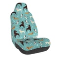thumbnail image 1 of Wukai Cute Dog Full Set Car Seat Covers with Soft Padding Universal Auto Front Seats Protector and Cushion Mat, 1 of 5