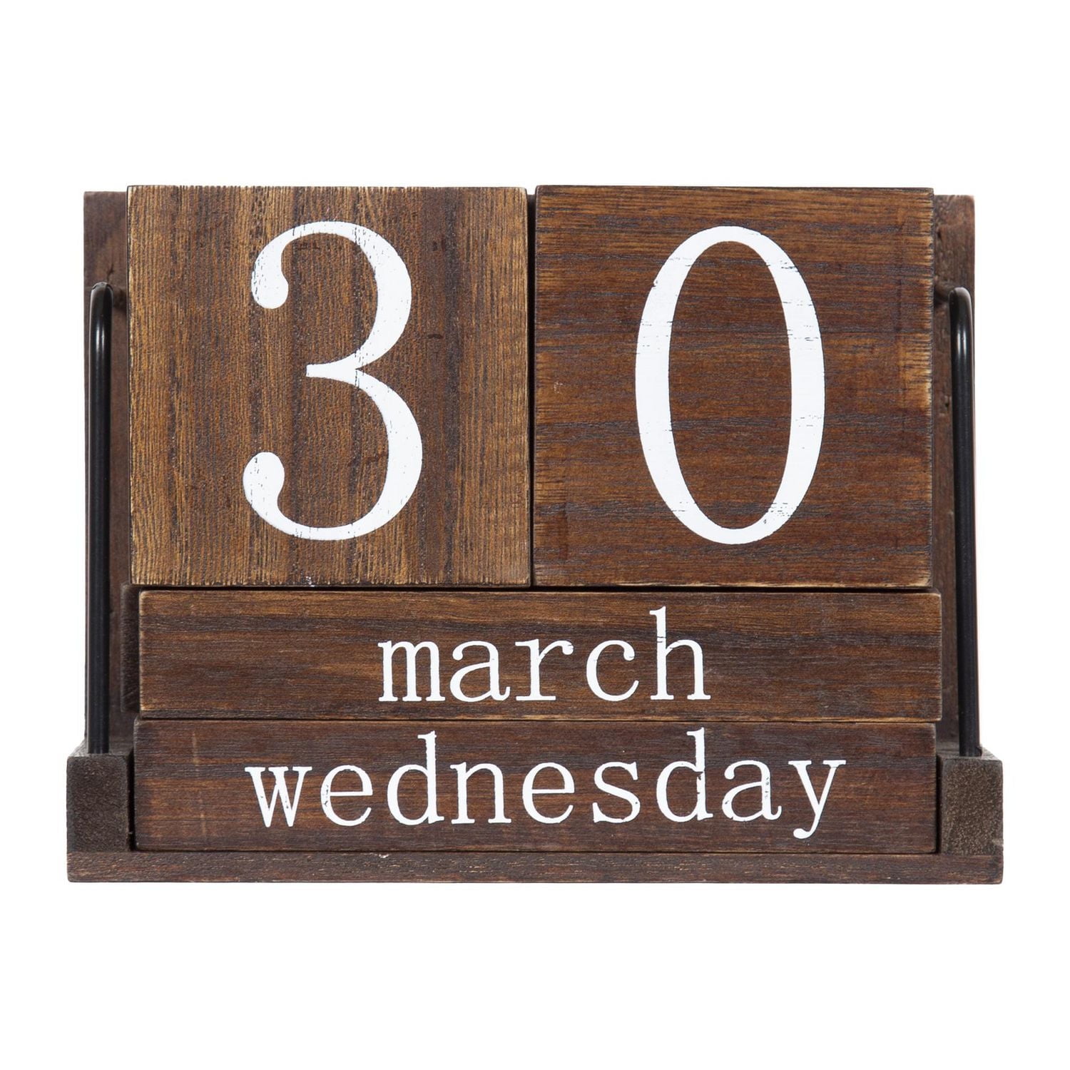 hometrends Benbrook Desk Calendar, White/Brown