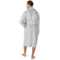 thumbnail image 4 of PAVILIA Mens Soft Robe, Plush Warm Bathrobe for Men, Long Spa Robe with Shawl Collar, Pockets, Trim Piping (Light Grey), 4 of 9
