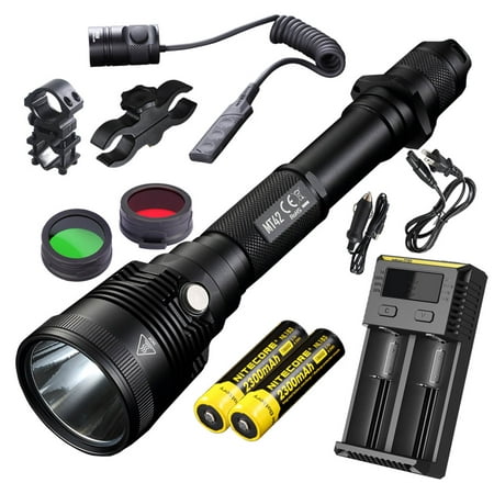 NITECORE MT42 1800 Lumen Long Throw Hunting & Search Flashlight with LumenTac Rifle Mounting Kit for Hog, Coyote & Varmint (Best All Around Hunting Rifle For Alaska)
