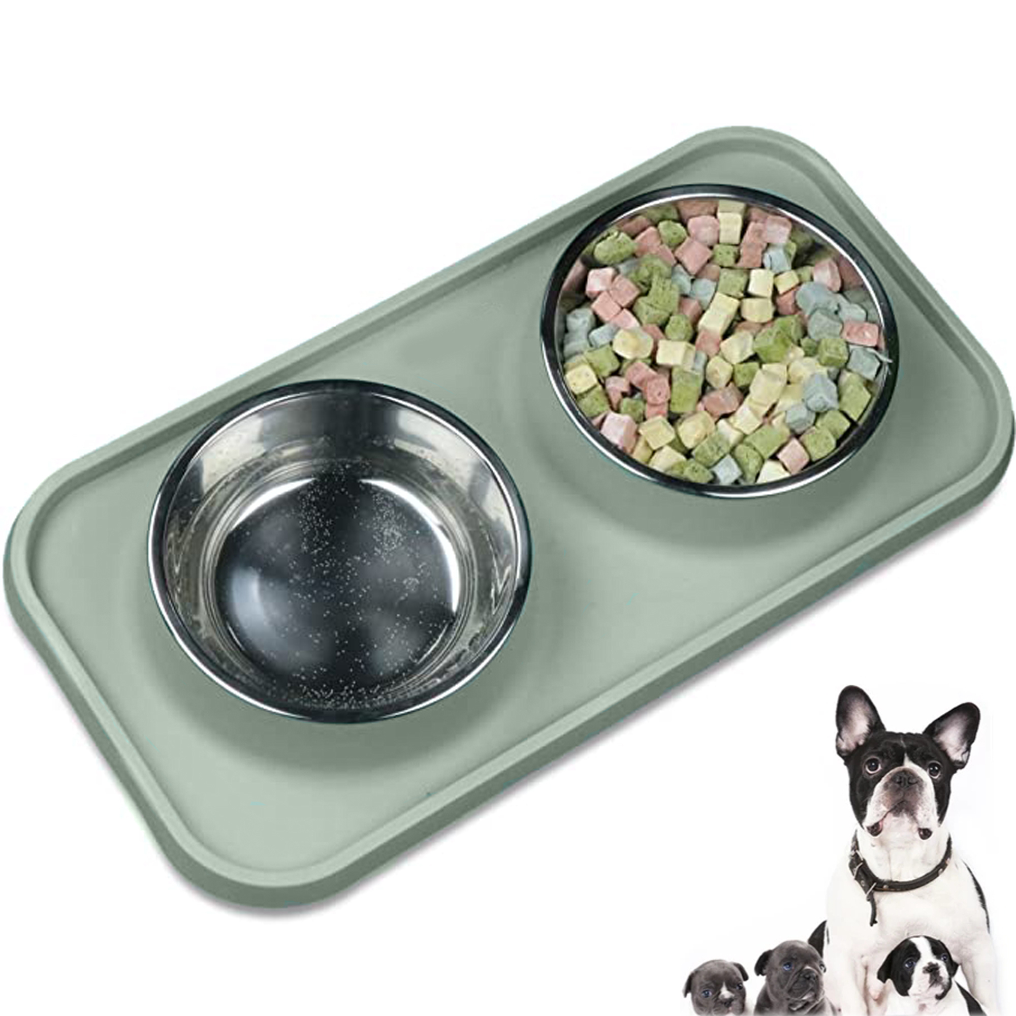 Double Bowl Pet Dog and Cat Feeding Table