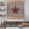 thumbnail image 5 of Red Texas Star Farmhouse Sheer Curtains 108 Inches Extra Long, Black Plaid Berry Country Light Filering Curtains, Privacy Drapes Simi Floor to Veiling Curtain for Living Room Bedroom Window Treatment, 5 of 9