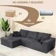 thumbnail image 7 of 109" Modular Sectional Sofa, L-Shape Sofa with 30 Inch Deep Seat, Upholstered Boneless Couches with Chaise, Comfy Cloud Couch for Living Room, Grey, 7 of 7