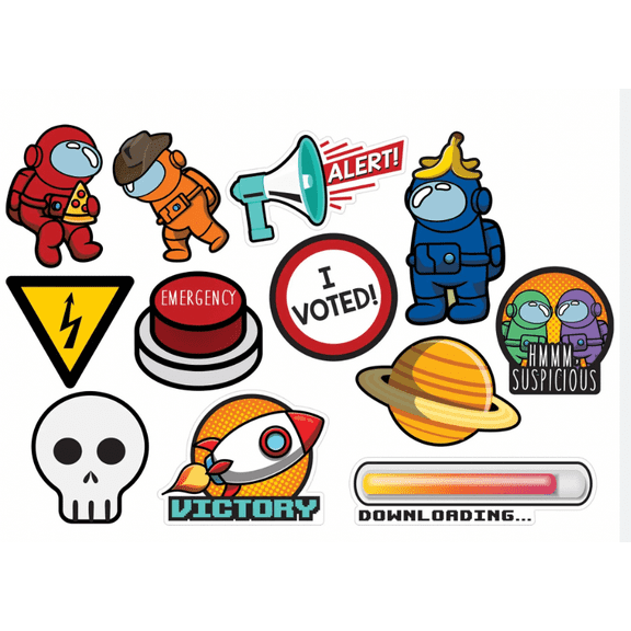 Among Us Spies In Space Party Cutouts 12 Ct