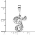 thumbnail image 5 of Auriga Fine Jewelry 10K White Gold Filigree Initial T Pendant for Women (L-30 mm, W-17 mm), 5 of 6
