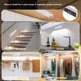 thumbnail image 4 of 1000mAh Motion Sensor Light, 60-LED Under Cabinet Lighting, 2-Color Magnetic Rechargeable Wireless Closet Night Lights Bar (4 pack), 4 of 5