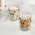thumbnail image 2 of Yayeee 2 Pack Qtip Holder Dispenser for Bathroom with Lid Cotton Swab Canister, Halloween Happy Ghosts, 2 of 6