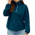 thumbnail image 1 of Timegard Half Zip Pullover Women High Neck Drop Shoulder Pullover Top Fall Casual Loose Sweatshirts, 1 of 9