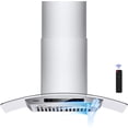 thumbnail image 1 of Campana extractora de pared de 76 cm, 25.5 m³/min convertible ducted/ductless, ventilación de chimenea acero inoxidable, panel táctil/detección de gestos, 2 luces ajustables, 1 of 7
