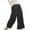 Black, variant on Clearance Fashion Ladys High Waisted Pants Women's Multiple Solid Color Cotton Linen Loose Casual Wide Leg Capris