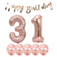 thumbnail image 1 of Set de decoración de cumpleaños Happy Birthday 31 años en oro rosa, 1 of 6