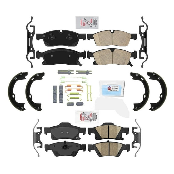 Ceramic Brake Pads Hardware Parking Shoe Fits for 16-20 Jeep Grand Cherokee 5.7L