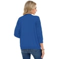 thumbnail image 7 of Chiclily Women's 3/4 Sleeve Cropped Cardigan Sweaters Button Down Crochet Textured Shrugs, 7 of 7