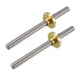 thumbnail image 4 of Uxcell 4''x0.08''x0.47'' Screw Rod with Copper Nut for 3D Printer  Stainless Steel Silver Tone 2pcs, 4 of 5