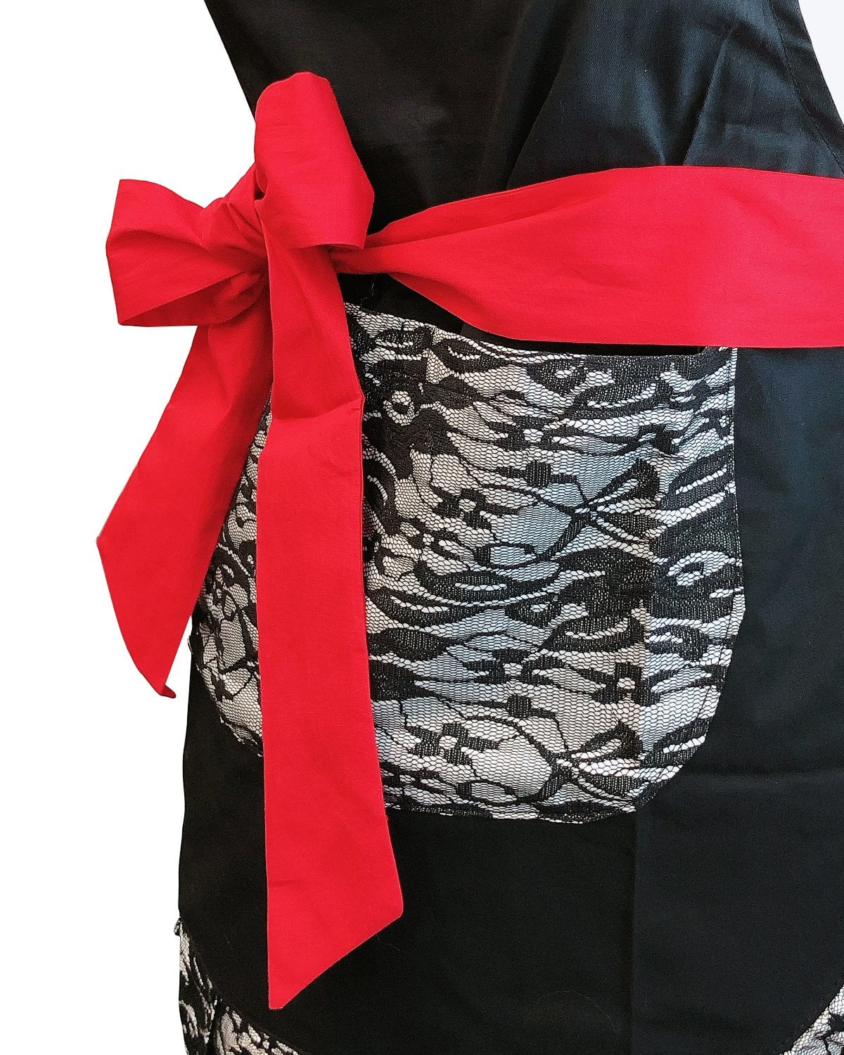 Wrapables Classic Vintage Apron, Sexy Cooking Apron, Mysterious Black Lace