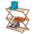 thumbnail image 5 of Bamboo Foldable Shoe Rack, Free Standing Shoe Organizer Storage Rack, 5 of 9