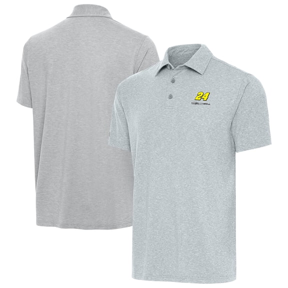 Men's Antigua Heather Gray Jeff Gordon Par 3 Big & Tall Polo