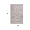thumbnail image 3 of HomeRoots 566174 2 x 3 ft. Oriental Hand Woven Distressed Rectangle Area Rug with Fringe, Tan & Gray, 3 of 10