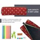 thumbnail image 5 of Disketp Reindeer Faces Festive Red Estuche de Lápices de Cuero con Cierre, Estuche Compacto para Papelería, Bolígrafos y Accesorios Pequeños, 5 of 7