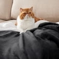 thumbnail image 2 of GentleSoft Sherpa Fleece Throw Blanket for Couch - Thick and Warm Throw for Women and Men, Soft Fuzzy Plush Car Blanket for Winter, Charcoal, 50x60 Inches, 2 of 7