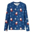 thumbnail image 4 of Chemises pour Femmes Noël Femmes Décontracté Manches Longues Imprimé Col Rond T-Shirt Ample Blouse Hauts Blouses Femmes en Solde, 4 of 5