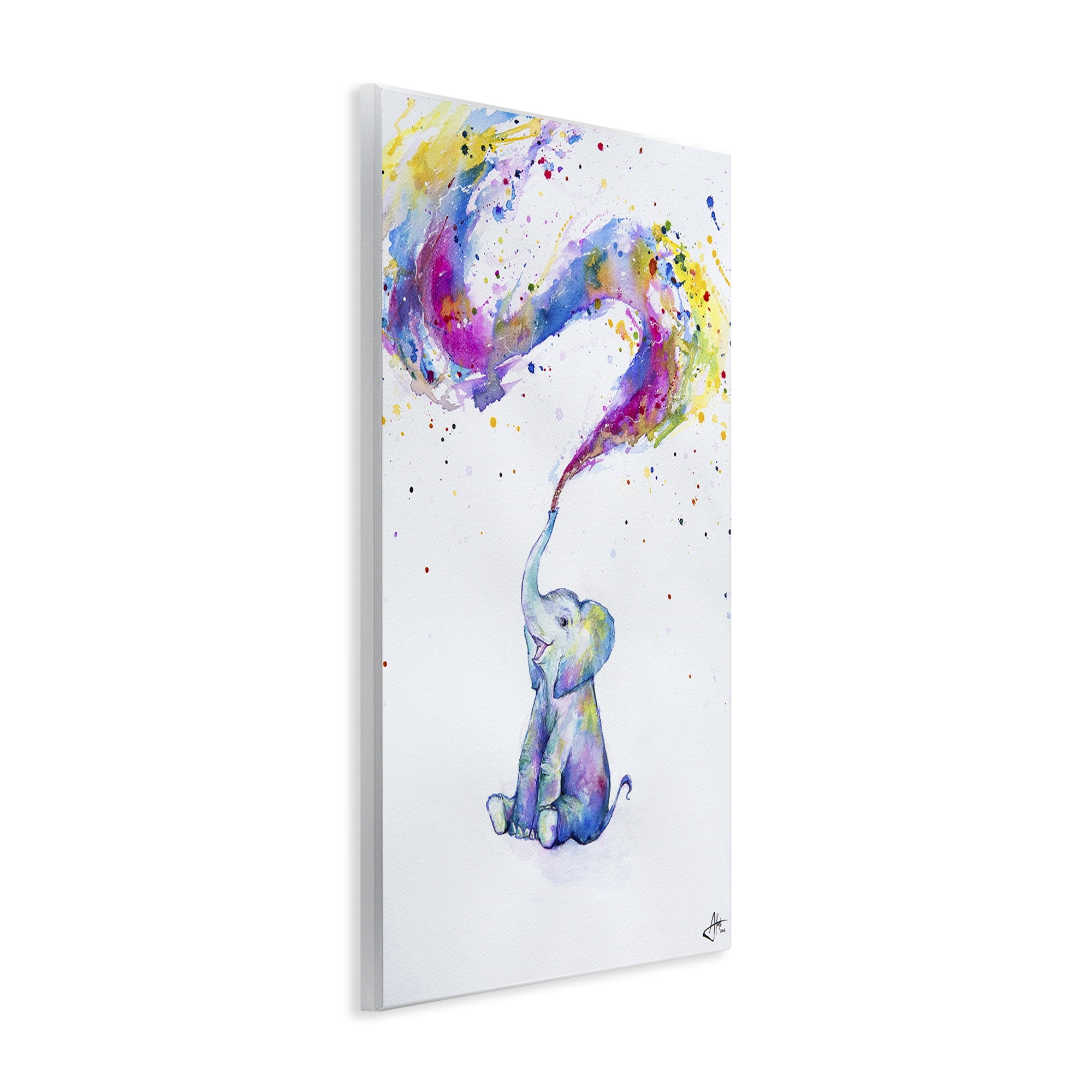 Stupell Industries Spring Elephant & Paint Splatter Wall Plaque Art, design by Marc Allante