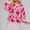 Hot Pink, variant on Women's Fashion Sweater, Loose Fit Comfort Wear Long Sleeve Knitted Round Neck Heart Printed Casual Pullover Tops Red M