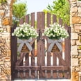 thumbnail image 6 of XEAZON Artificial Tulip Hanging Basket,15.8in White Tulip Wreath, Artificial Tulips Door Wreaths, Outdoor Artificial Flower Wreath for Front Door, Wedding, Patio, Wall, Garden, Home Decoration, 6 of 8