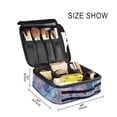 thumbnail image 3 of FORMRS Travel Makeup Bag Large Capacity Train Case Cosmetic Organizer with Adjustable Dividers, Pink Marble Pattern, 3 of 8