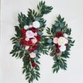 thumbnail image 4 of facefd Rustic Artificial Flower Swag Handmade Hanging Flowers Backdrop for Parties Arbor Ornament Red, 4 of 9