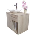 thumbnail image 2 of Gabinete para baño DECOMOBIL GABINETE 08 con Puerta y Cajón con Lavabo y Monomando encino polar, 2 of 4