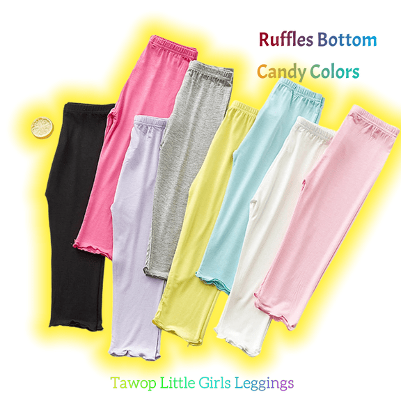 Tawop Pants Toddler Girl Casual Leggings Fashion Pants Solid Color Black 2-3 Years(Us:2t)