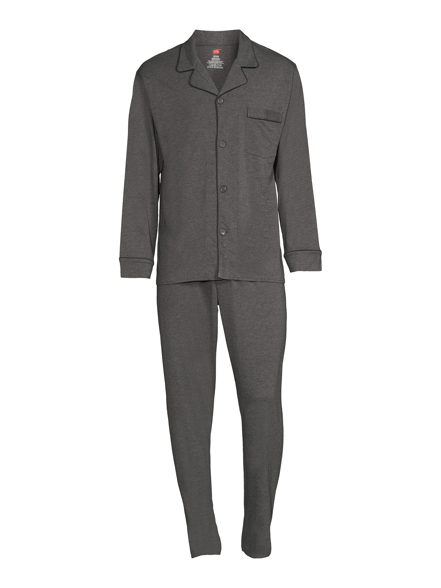Hanes Men’s Ultrasoft Breathable Cotton Modal Stretch Knit Pajama Set, 2-Piece, Sizes S-5XL