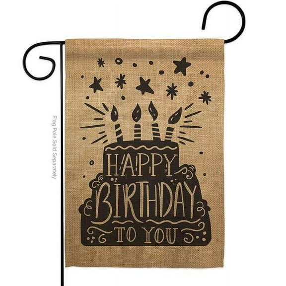 Happy Birthday to You Celebration Double-Sided Decorative Garden Flag, Multi Color