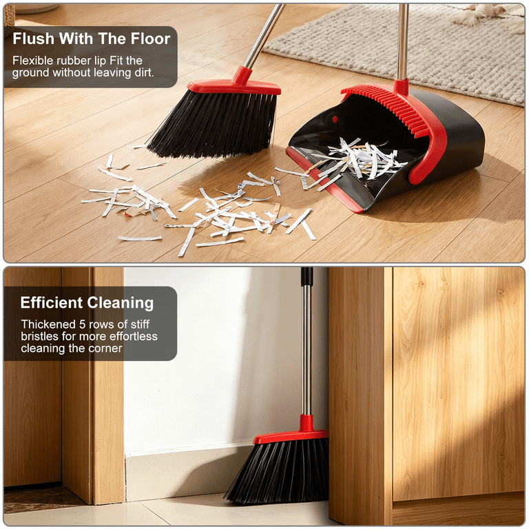 TAIMASI Broom and Dustpan Set, 52" Adjustable Handle photo 2