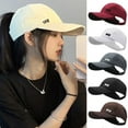 thumbnail image 4 of Sombrero de Sol de ala larga para mujer, sombreros de sol plegables ajustables para exteriores, sombrero de cubo de playa, visera de protección UV, gorras de cola de caballo de pescador, 4 of 5