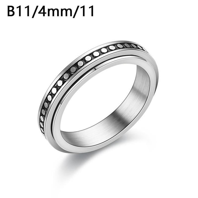Anti-anxiety Spinner Fidget Rotating Rings Men Women NICE Steel Titanium AU O2S6