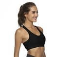 thumbnail image 2 of HonestMatter Sports Bra with Phone Pocket High Impact Running Yoga Workout Bra Padded Wireless Polyester Black Size L Back Pocket Design for Women, 2 of 6