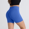 thumbnail image 5 of WULMLEO ButterLuxe Biker Shorts 6" - High Waisted Workout Running Volleyball Spandex Yoga Womens Blue S, 5 of 6