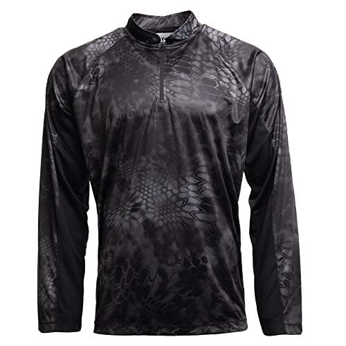 UPF 30 UV Sun Protection Kryptek Zephyr Long Sleeve 1/2 Zip Camo Shirt K-Ore Collection Quick-Dry Fabric for Fishing & Swimming 